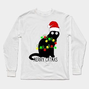 Merry Catmas Black Cat Christmas Long Sleeve T-Shirt